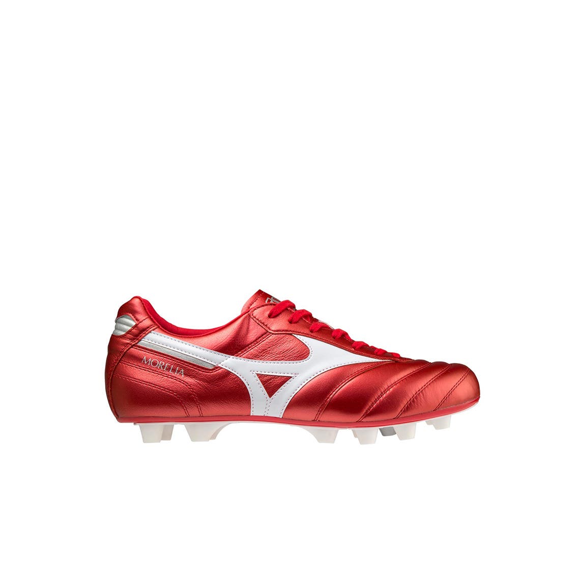MIZUNO MORELIA II JAPAN-HIGH RISK RED/WHITE/GALAXY SILVER